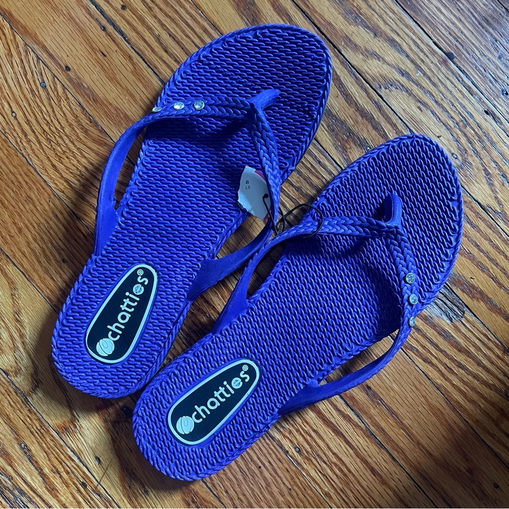 chatties Purple Braided Flip Flop Sandals